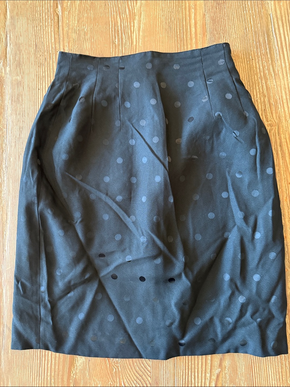 Michelle Stuart Black Polka Dot Pencil Skirt